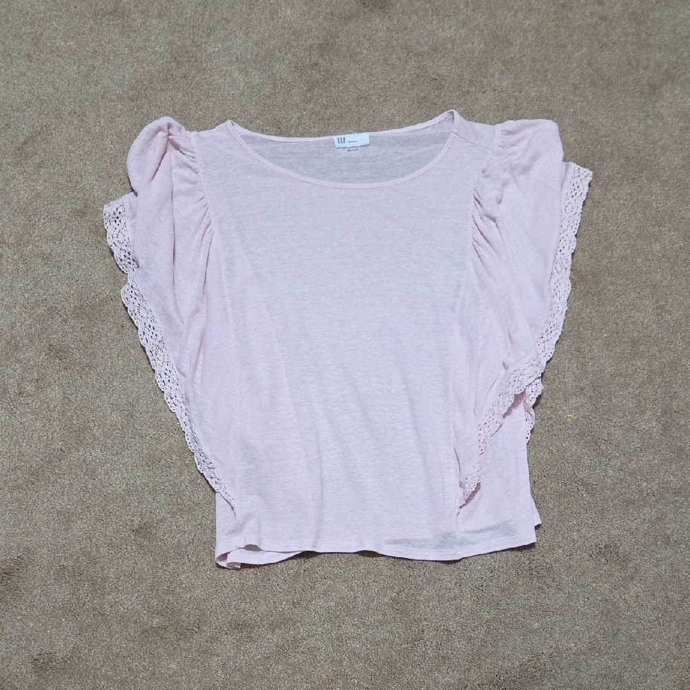 GAP Light Pink Linen Blend Top